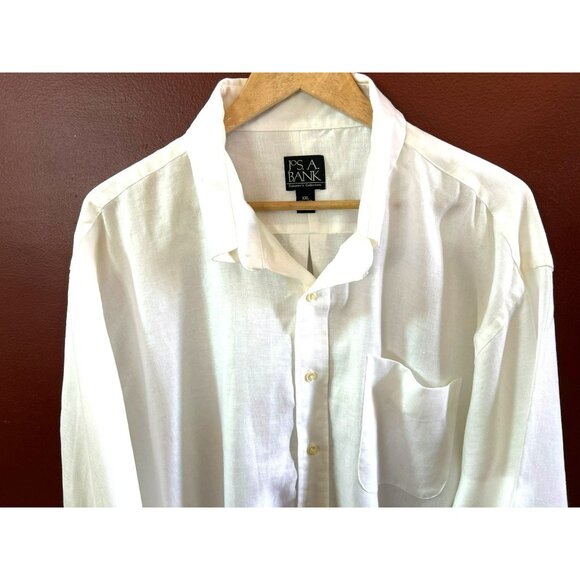 Jos. A. Bank Travelers Collection Mens White Linen Button Down Shirt Size XXL - Picture 3 of 5